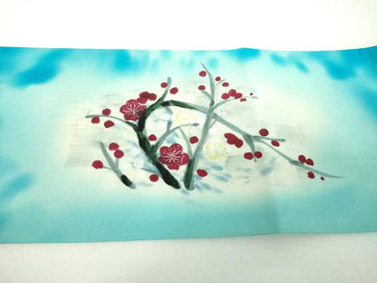 平和屋着物●九寸名古屋帯　手描き　飾花文　正絹　逸品　DABF7160ps
