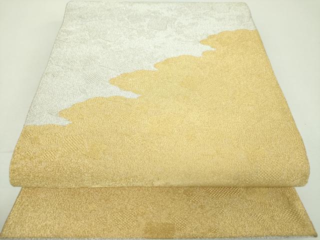 平和屋着物▼綴れ　両面　太鼓柄袋帯　雲取り破れ色紙　金銀糸　正絹　逸品　DABF7164ps