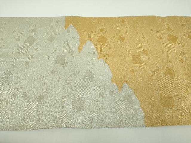 平和屋着物▼綴れ　両面　太鼓柄袋帯　雲取り破れ色紙　金銀糸　正絹　逸品　DABF7164ps
