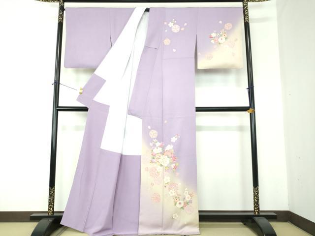 平和屋着物●押切もえ　MOE OSHIKIRI　訪問着　駒刺繍　舞桜　吉祥花文　暈し染め　金糸　正絹　逸品　DABF7194ps