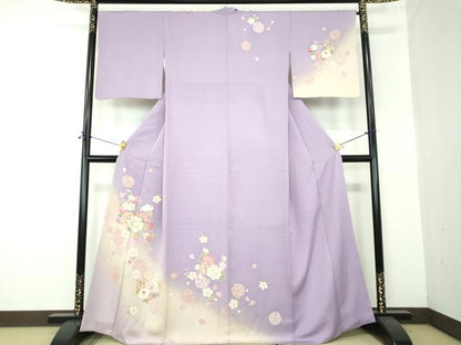 平和屋着物●押切もえ　MOE OSHIKIRI　訪問着　駒刺繍　舞桜　吉祥花文　暈し染め　金糸　正絹　逸品　DABF7194ps