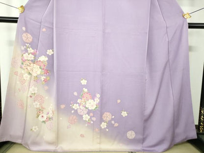 平和屋着物●押切もえ　MOE OSHIKIRI　訪問着　駒刺繍　舞桜　吉祥花文　暈し染め　金糸　正絹　逸品　DABF7194ps