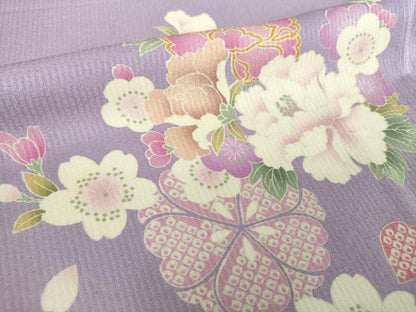 平和屋着物●押切もえ　MOE OSHIKIRI　訪問着　駒刺繍　舞桜　吉祥花文　暈し染め　金糸　正絹　逸品　DABF7194ps