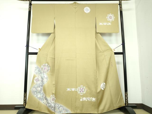 平和屋着物●西陣　京の名門　じゅらく謹製　帝王紫　訪問着　刺繍　正倉院花文　暈し染め　金彩　正絹　逸品　DABF7197ps