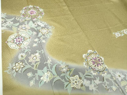 平和屋着物●西陣　京の名門　じゅらく謹製　帝王紫　訪問着　刺繍　正倉院花文　暈し染め　金彩　正絹　逸品　DABF7197ps