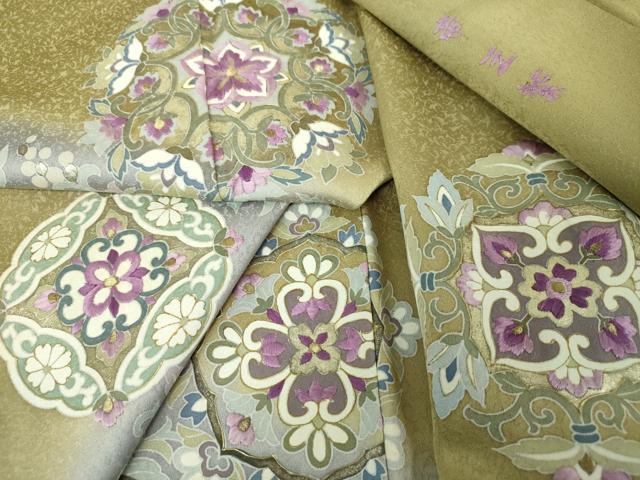 平和屋着物●西陣　京の名門　じゅらく謹製　帝王紫　訪問着　刺繍　正倉院花文　暈し染め　金彩　正絹　逸品　DABF7197ps