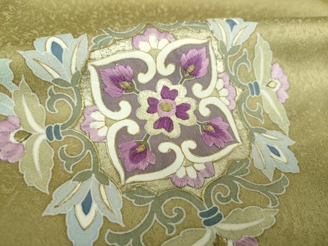 平和屋着物●西陣　京の名門　じゅらく謹製　帝王紫　訪問着　刺繍　正倉院花文　暈し染め　金彩　正絹　逸品　DABF7197ps