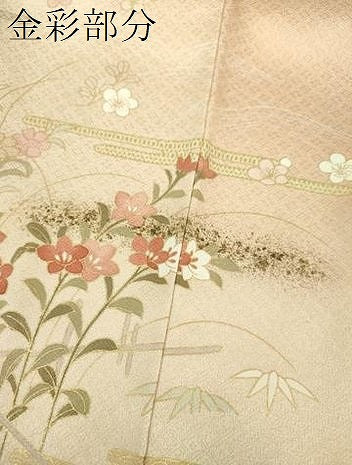 平和屋着物●訪問着　駒刺繍　鼓花文　暈し染め　金彩　やまと誂製　正絹　逸品　DABF7202ps