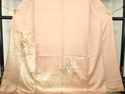 平和屋着物●訪問着　駒刺繍　鼓花文　暈し染め　金彩　やまと誂製　正絹　逸品　DABF7202ps
