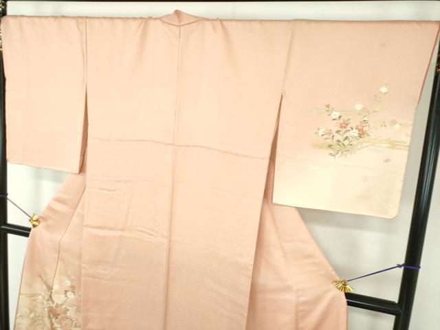 平和屋着物●訪問着　駒刺繍　鼓花文　暈し染め　金彩　やまと誂製　正絹　逸品　DABF7202ps