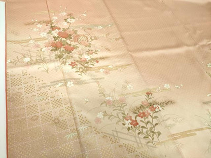 平和屋着物●訪問着　駒刺繍　鼓花文　暈し染め　金彩　やまと誂製　正絹　逸品　DABF7202ps