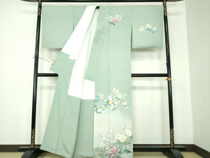 平和屋着物●訪問着　友禅　枝花文　南天文　暈し染め　ますいわ屋扱い　正絹　逸品　DABF7204ps