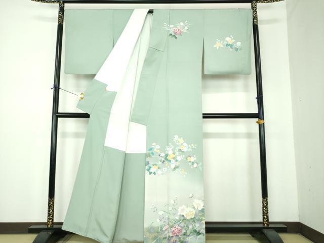 平和屋着物●訪問着　友禅　枝花文　南天文　暈し染め　ますいわ屋扱い　正絹　逸品　DABF7204ps