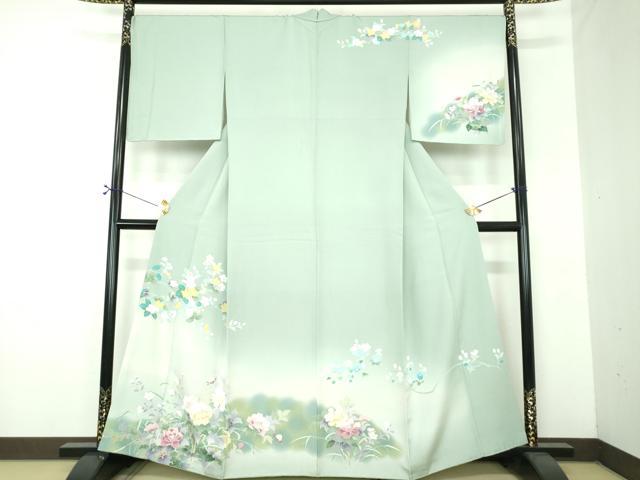 平和屋着物●訪問着　友禅　枝花文　南天文　暈し染め　ますいわ屋扱い　正絹　逸品　DABF7204ps