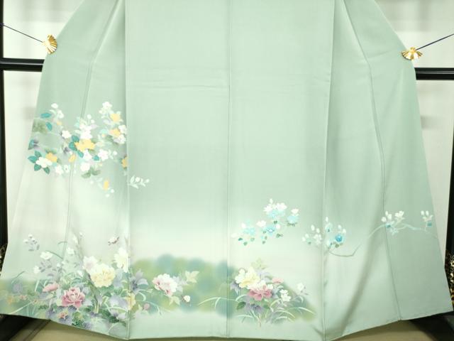平和屋着物●訪問着　友禅　枝花文　南天文　暈し染め　ますいわ屋扱い　正絹　逸品　DABF7204ps