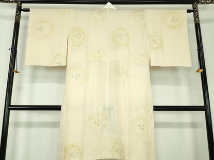 平和屋着物●上質な長襦袢　無双仕立て　草花文　暈し染め　高島屋扱い　正絹　逸品　DABF7206ps