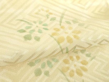平和屋着物●上質な長襦袢　無双仕立て　草花文　暈し染め　高島屋扱い　正絹　逸品　DABF7206ps