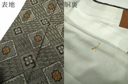 平和屋着物●本場大島紬　龍郷絣　花菱文　正絹　逸品　DABF7210ps