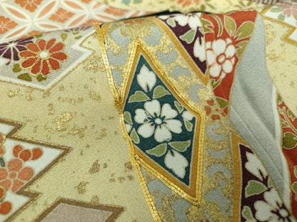 平和屋着物●豪華黒留袖　作家物　駒刺繍　地紙吉祥花文　金彩　正絹　逸品　DABF7217ps