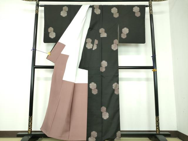 平和屋着物●本場大島紬　9マルキ　地空　雪輪重ね　正絹　逸品　DABF7218ps