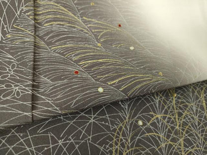 平和屋着物●訪問着　刺繍　草葉文　暈し染め　正絹　逸品　DABF7220ps