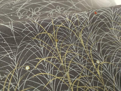平和屋着物●訪問着　刺繍　草葉文　暈し染め　正絹　逸品　DABF7220ps
