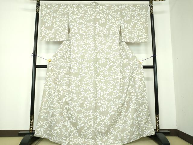平和屋着物●小紋　花織　葡萄唐草文　洗える着物　DABF7226ps
