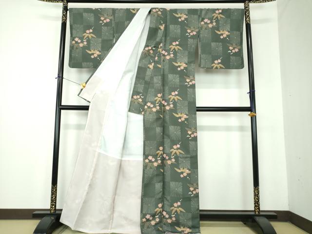 平和屋着物●小紋　松竹梅　洗える着物　DABF7227ps