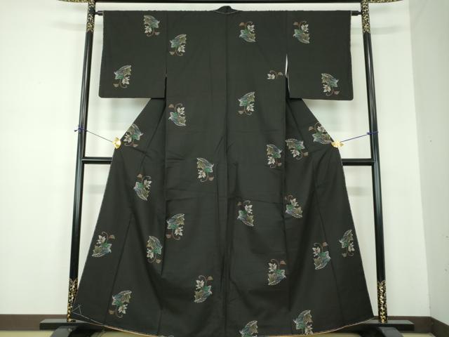 平和屋着物●本場大島紬　9マルキ　地空　花籠文　正絹　逸品　未使用　DABF7229ps