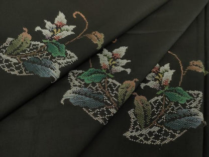 平和屋着物●本場大島紬　9マルキ　地空　花籠文　正絹　逸品　未使用　DABF7229ps