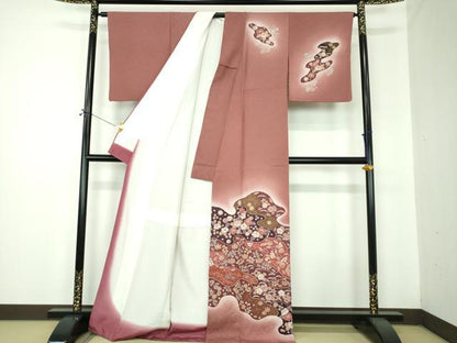 平和屋着物●訪問着　絞り　辻が花　暈し染め　金彩　正絹　逸品　DABF7230ps