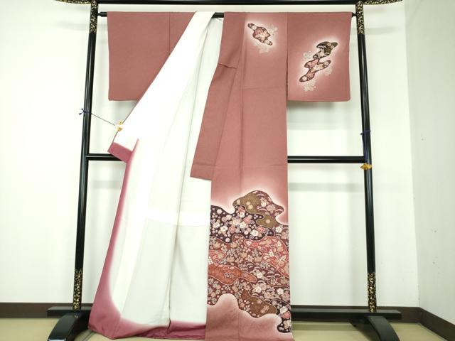 平和屋着物●訪問着　絞り　辻が花　暈し染め　金彩　正絹　逸品　DABF7230ps