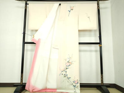 平和屋着物●本加賀友禅作家　南克治　訪問着　枝花文　暈し染め　正絹　逸品　DABF7231ps