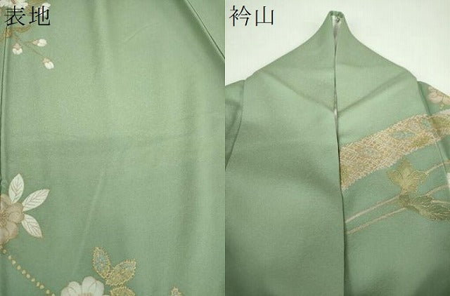 平和屋着物●訪問着　辻が花　流水花文　金彩　正絹　逸品　DABF7232ps