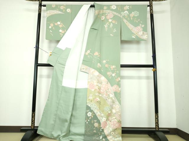 平和屋着物●訪問着　辻が花　流水花文　金彩　正絹　逸品　DABF7232ps