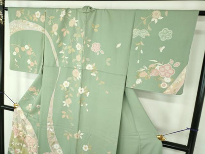 平和屋着物●訪問着　辻が花　流水花文　金彩　正絹　逸品　DABF7232ps