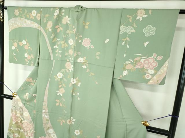 平和屋着物●訪問着　辻が花　流水花文　金彩　正絹　逸品　DABF7232ps