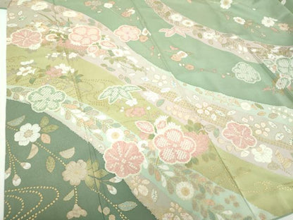 平和屋着物●訪問着　辻が花　流水花文　金彩　正絹　逸品　DABF7232ps