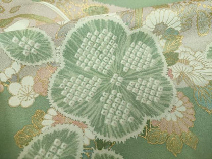 平和屋着物●訪問着　辻が花　流水花文　金彩　正絹　逸品　DABF7232ps