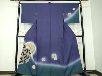 平和屋着物●小広富之　訪問着　松竹梅　鹿の子雪輪文　暈し染め　金彩　正絹　逸品　DABF7234ps