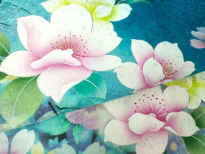 平和屋着物●豪華振袖　刺繍　舞花文　暈し染め　金糸　京都きもの友禅扱い　正絹　逸品　DABF7239ps