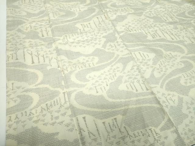 平和屋着物●結城紬　100亀甲　雲取り樹林文　正絹　逸品　DABF7243ps