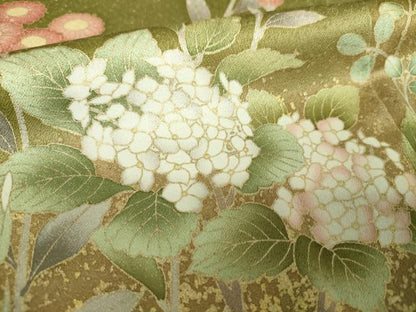 平和屋着物●訪問着　駒刺繍　枝垂れ桜　華麗な花　暈し染め　金彩　ロング丈　正絹　逸品　未使用　DABF7244ps