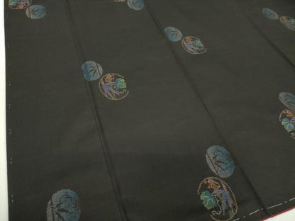 平和屋着物●本場大島紬　9マルキ　地空　笹竹丸文　正絹　逸品　未使用　DABF7245ps