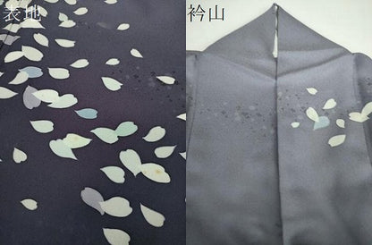 平和屋着物●訪問着　背抜き仕立て　舞桜　暈し染め　ロング丈　正絹　逸品　DABF7247ps