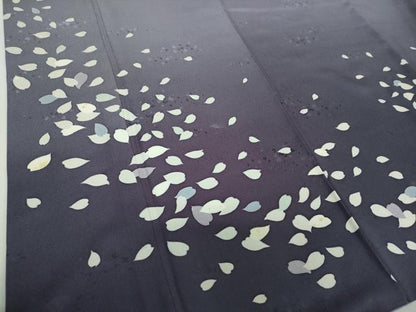 平和屋着物●訪問着　背抜き仕立て　舞桜　暈し染め　ロング丈　正絹　逸品　DABF7247ps