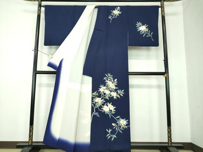 平和屋着物●本加賀友禅作家　南克治　訪問着　枝花文　正絹　逸品　DABF7249ps