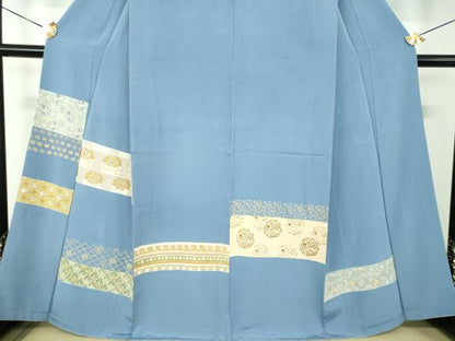 平和屋着物●訪問着　名物裂花鳥文　笹蔓緞子　金彩　正絹　逸品　DABF7251ps