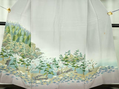 平和屋着物●本加賀友禅作家　堀哲也　色留袖　松竹梅　水辺風景　暈し染め　正絹　逸品　DABF7252ps