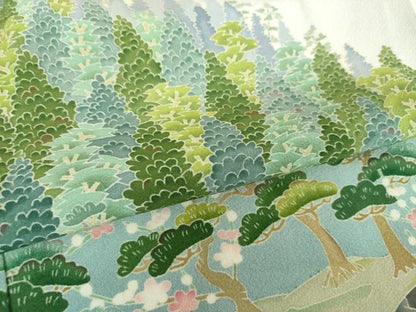 平和屋着物●本加賀友禅作家　堀哲也　色留袖　松竹梅　水辺風景　暈し染め　正絹　逸品　DABF7252ps